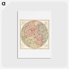 アートポストカード-A new and accurate map of the country for twenty five miles round the University of Oxford - アンティーク地図 Postcard.