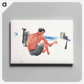 アートパネル-The Artist on the Beach Sketching - チャールズ デムス Canvas.