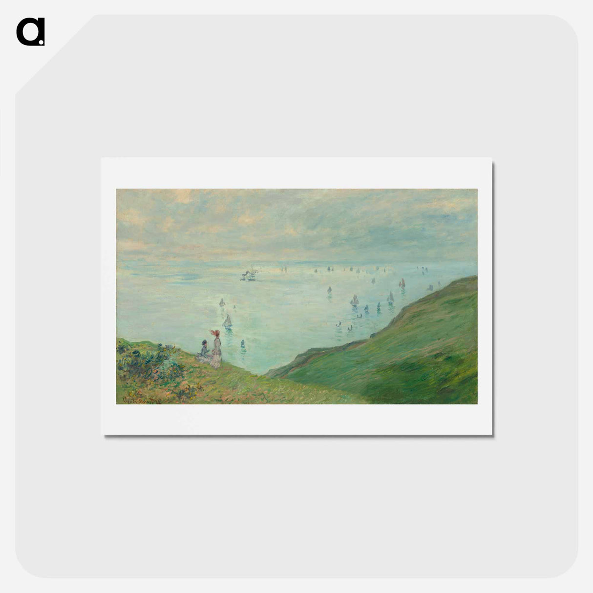 Claude Monet's Cliffs at Pourville - クロード モネ Postcard.