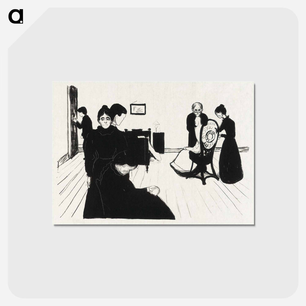 アートポストカード-Death in the Sickroom - エドヴァルド ムンク Postcard.