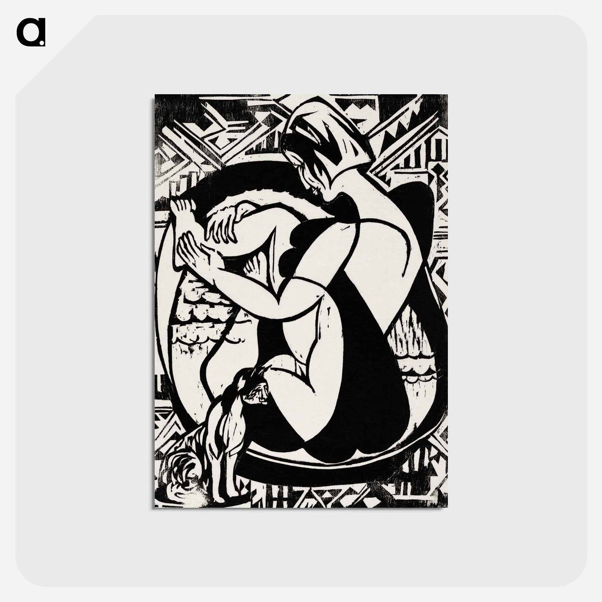 アートポストカード-Woman in the Bathtub - エルンスト ルートヴィヒ キルヒナー Postcard.