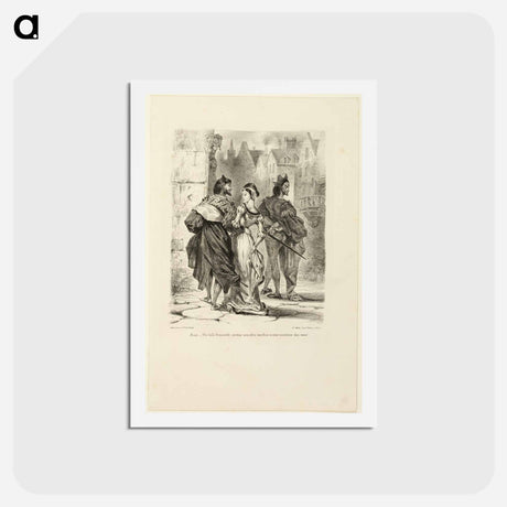 アートポストカード-イエロー - ウジェーヌ ドラクロワ Postcard.