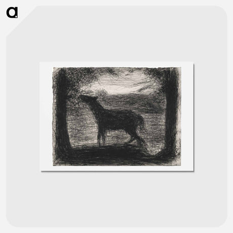 アートポストカード-Foal, Le Poulain - ジョルジュ スーラ Postcard.