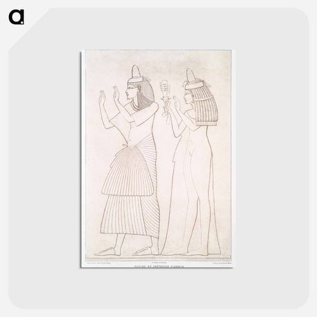 アートポストカード-Scribe and Priestess of Amon
 - エジプト美術史 Postcard.