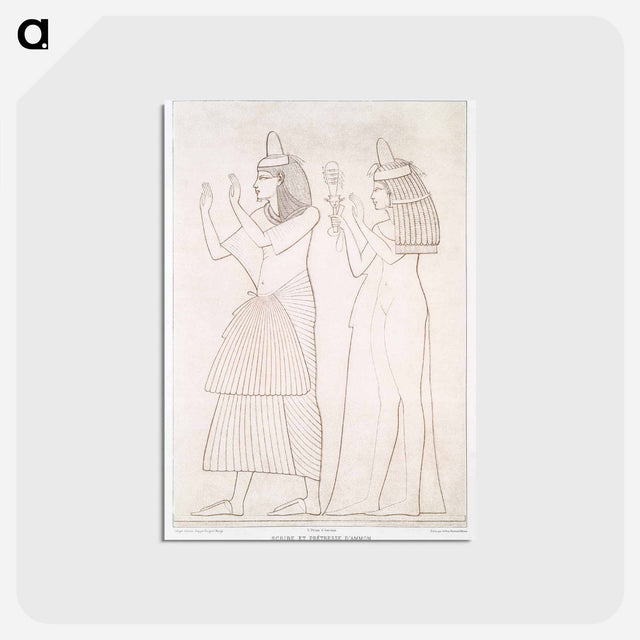 アートポストカード-Scribe and Priestess of Amon
 - エジプト美術史 Postcard.