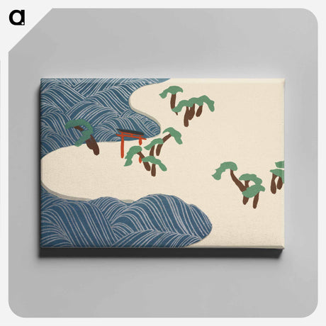 アートパネル-Ocean waves from Momoyogusa–Flowers of a Hundred Generations by Kamisaka Sekka - 神坂 雪佳 Canvas.