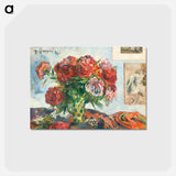 アートポストカード-Still Life with Peonies - ポール ゴーギャン Postcard.
