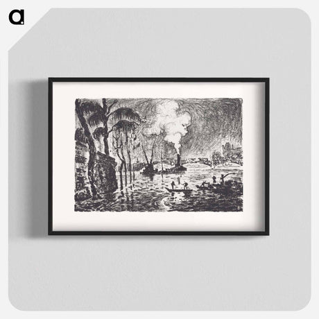 アートポスター-The Flooded Seine - ポール シニャック Poster.