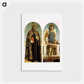 アートポストカード-St. Augustine and St. Michael - ピエロ デラ フランチェスカ Postcard.
