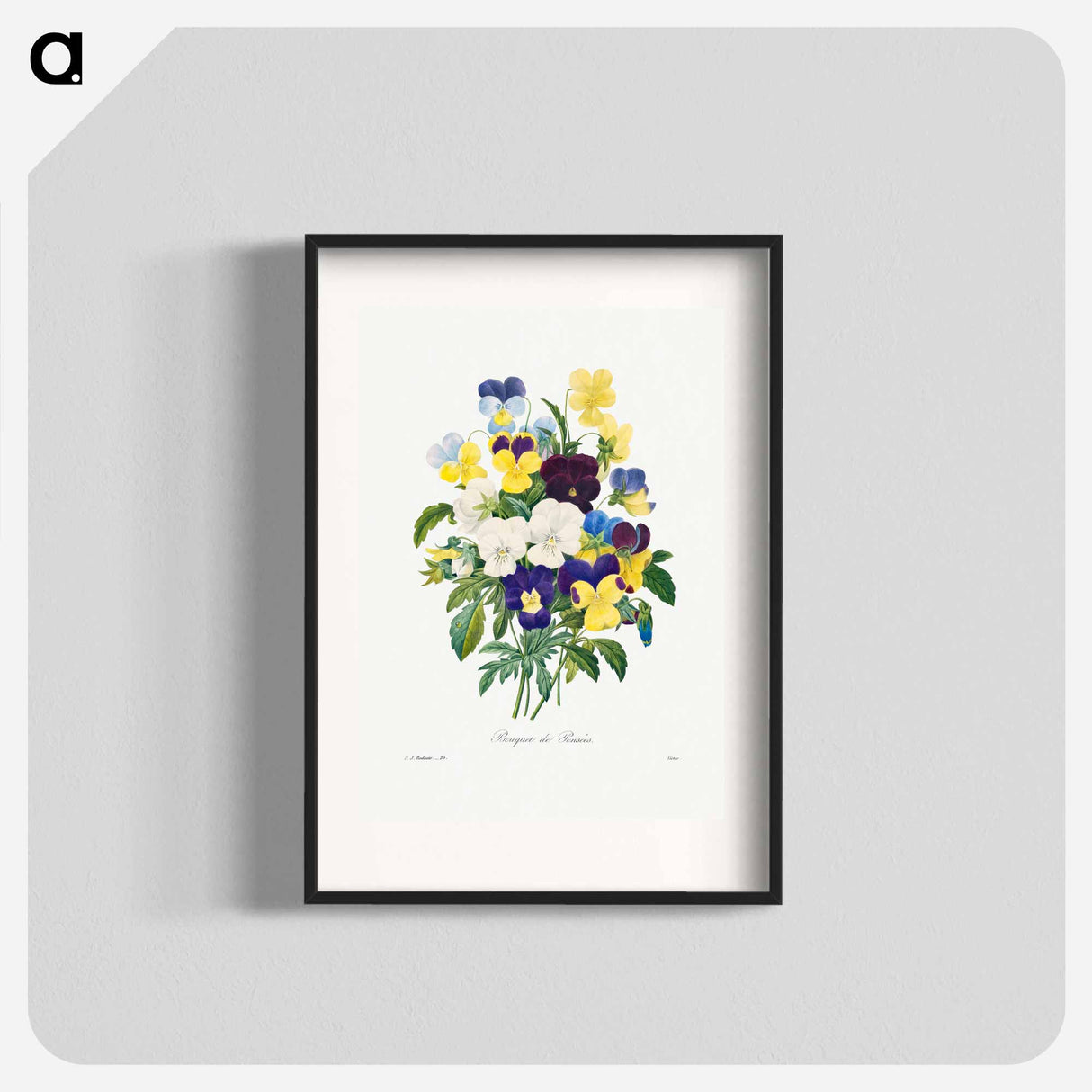 Pansy bouquet - ピエール ジョゼフ ルドゥーテ Poster.