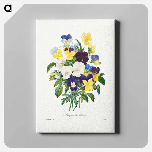 アートパネル-Pansy bouquet - ピエール ジョゼフ ルドゥーテ Canvas.