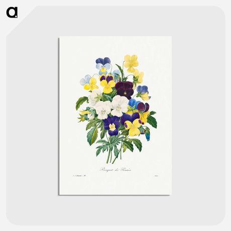 アートポストカード-Pansy bouquet - ピエール ジョゼフ ルドゥーテ Postcard.