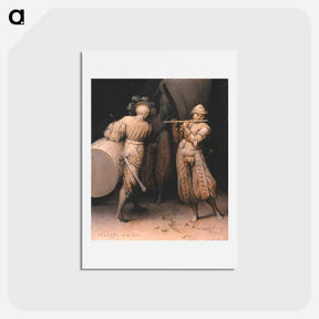アートポストカード-Three soldiers - ピーター ブリューゲル Postcard.