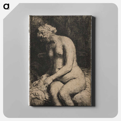 アートパネル-Seated Nude Heavy-Set Woman - レンブラント ファン レイン Canvas.