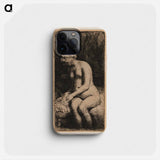 Seated Nude Heavy-Set Woman - レンブラント ファン レイン Phone Case.