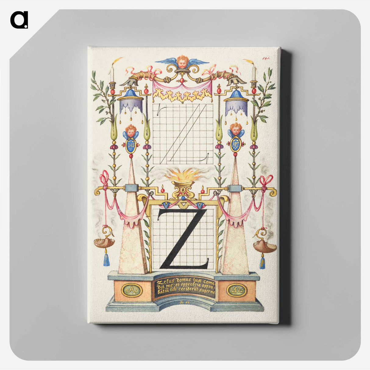 アートパネル-Guide for Constructing the Letter Z from Mira Calligraphiae Monumenta
 - 書道のお手本 Canvas.