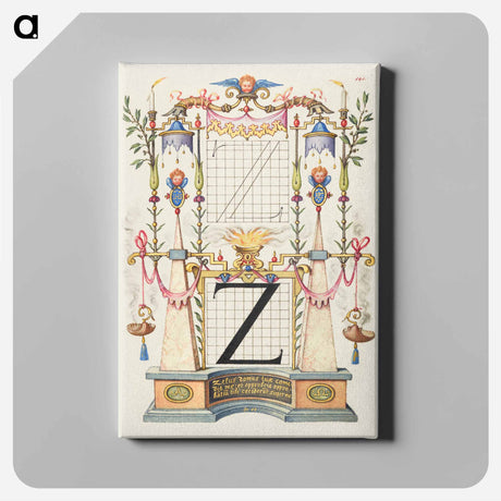 アートパネル-Guide for Constructing the Letter Z from Mira Calligraphiae Monumenta
 - 書道のお手本 Canvas.