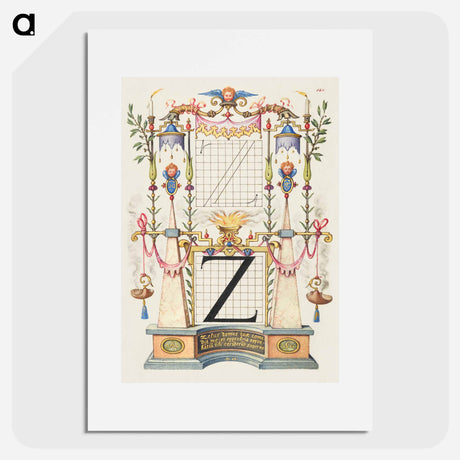 アートポスター-Guide for Constructing the Letter Z from Mira Calligraphiae Monumenta
 - 書道のお手本 Poster.