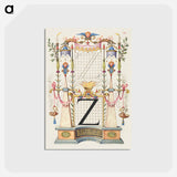アートポストカード-Guide for Constructing the Letter Z from Mira Calligraphiae Monumenta
 - 書道のお手本 Postcard.
