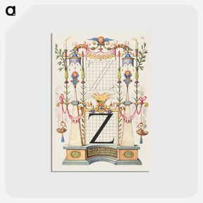 アートポストカード-Guide for Constructing the Letter Z from Mira Calligraphiae Monumenta
 - 書道のお手本 Postcard.