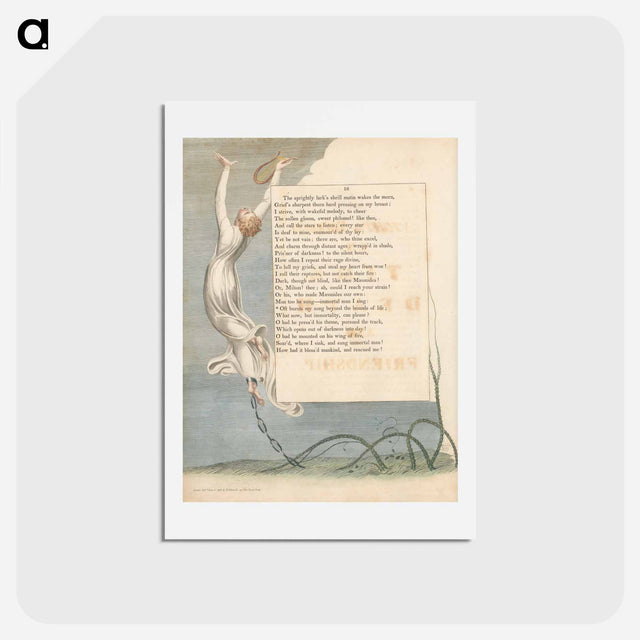 アートポストカード-Young's Night Thoughts, Page 16, Oft Bursts My Song beyond the Bounds of Life - ウィリアム ブレイク Postcard.