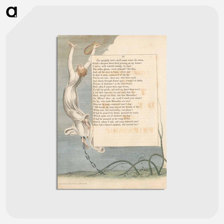 アートポストカード-Young's Night Thoughts, Page 16, Oft Bursts My Song beyond the Bounds of Life - ウィリアム ブレイク Postcard.