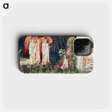 Quest for the Holy Grail Tapestries: The Attainment; The Vision of the Holy Grail to Sir Galahad, Sir Bors and Sir Percival - ウィリアム モリス Phone Case.