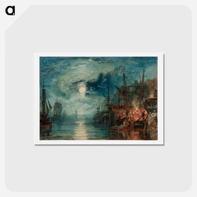アートポストカード-Shields, on the River Tyne - ウィリアム ターナー Postcard.