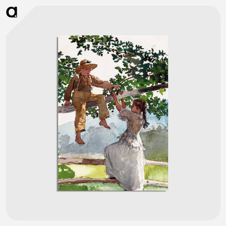 アートポストカード-On the Fence - ウィンスロー ホーマー Postcard.