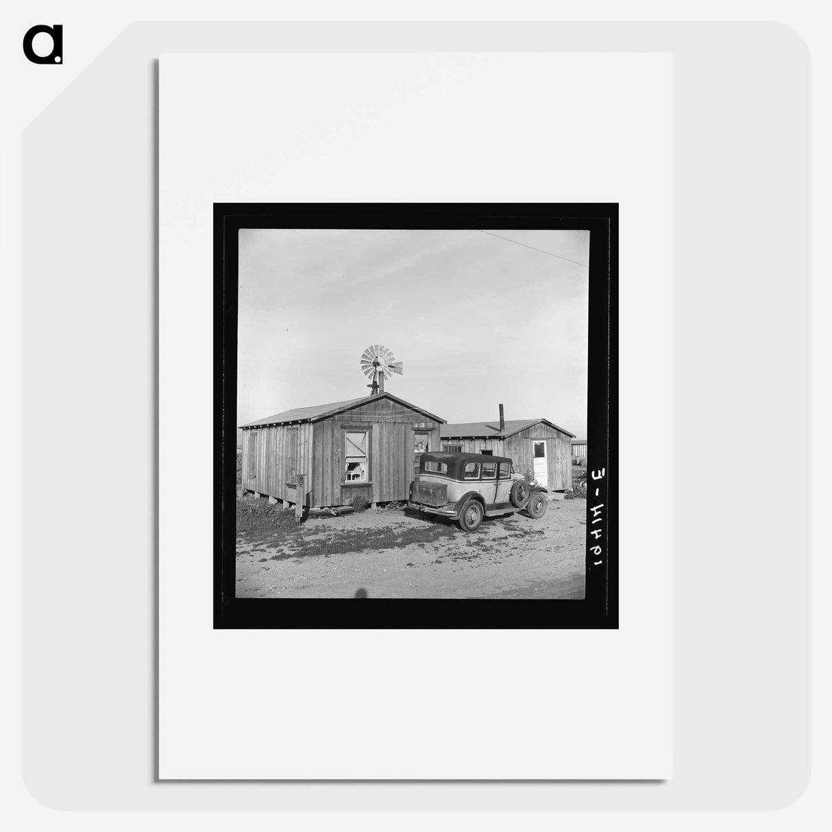 Cabins which rent for ten dollars a month - Dorothea Lange Poster.