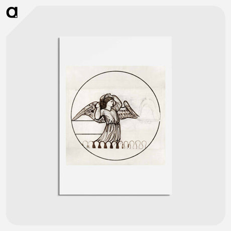 アートポストカード-Angel playing on Bells - エドワード バーン ジョーンズ Postcard.