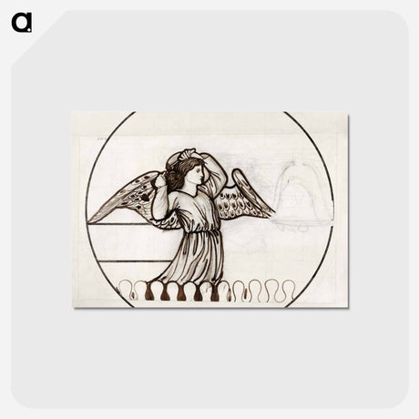 アートポストカード-Angel playing on Bells - エドワード バーン ジョーンズ Postcard.