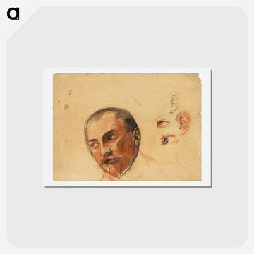 Study Sheet (Head, Eyes, Ears) - エゴン シーレ Postcard.