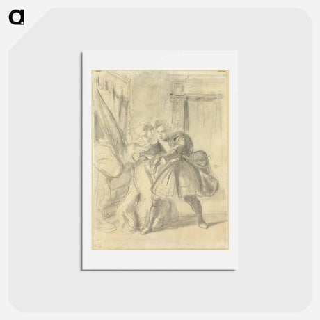 アートポストカード-イエロー - ウジェーヌ ドラクロワ Postcard.