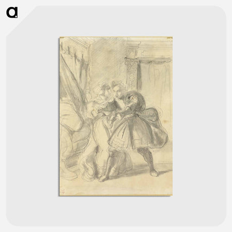 アートポストカード-イエロー - ウジェーヌ ドラクロワ Postcard.