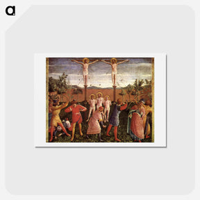 アートポストカード-Saint Cosmas and Saint Damian Crucifixed and Stoned - フラ アンジェリコ Postcard.