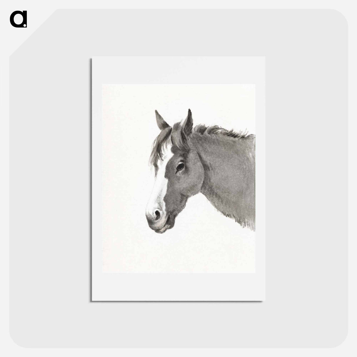 アートポストカード-Head of a horse - ジャン ベルナール Postcard.