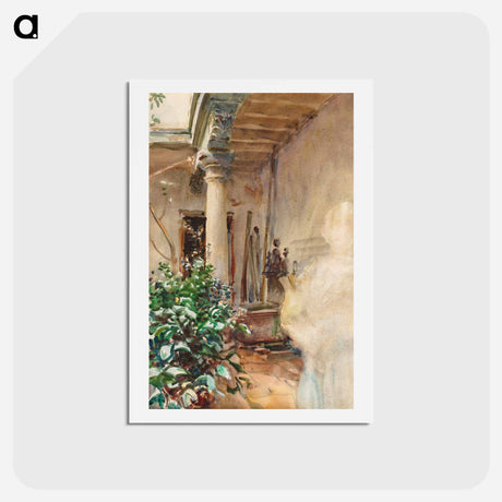 アートポストカード-The Patio - ジョン シンガー サージェント Postcard.