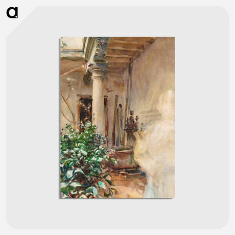 アートポストカード-The Patio - ジョン シンガー サージェント Postcard.