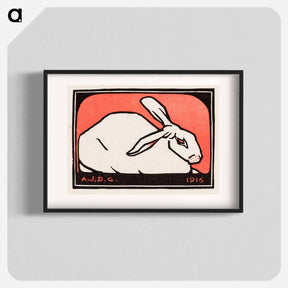 アートポスター-Lying rabbit - ユリー デ フラーハ Poster.