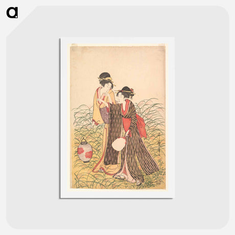 アートポストカード-Elopers in Musashino - 喜多川 歌麿 Postcard.