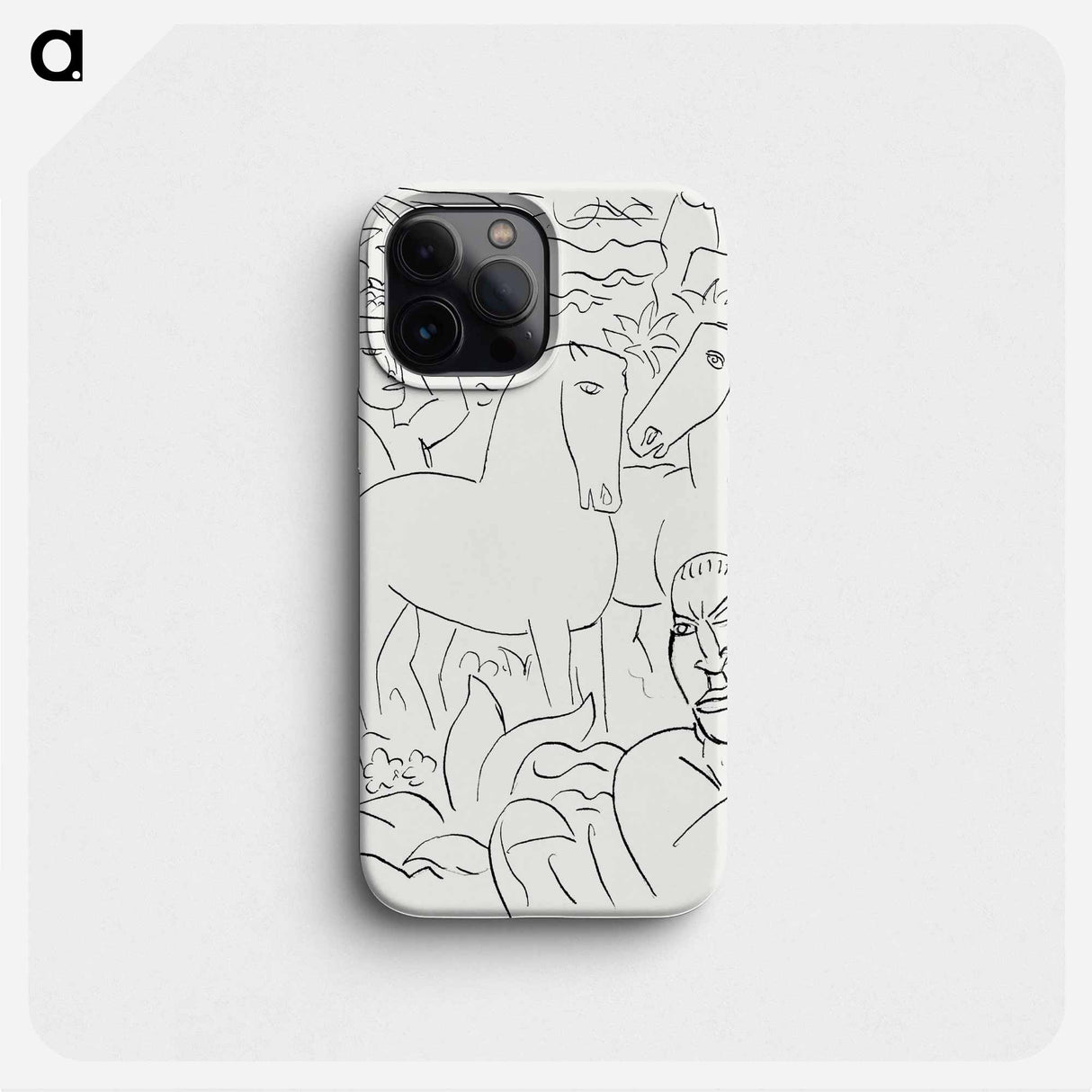 Landscape with a man, two women and horses - レオ ゲステル Phone Case.