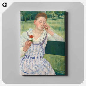 アートパネル-Woman with a Red Zinnia - メアリー カサット Canvas.