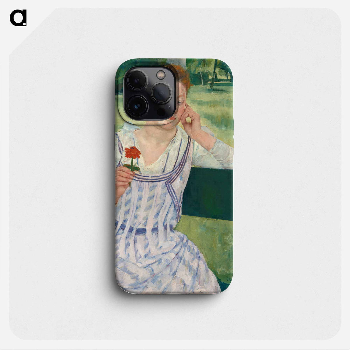 Woman with a Red Zinnia - メアリー カサット Phone Case.