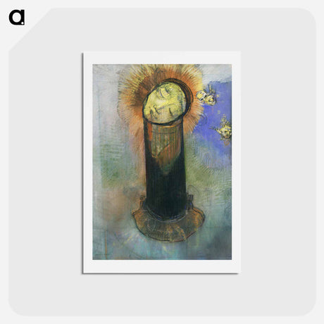 アートポストカード-The Head of John the Baptist, on a Pillar - オディロン ルドン Postcard.