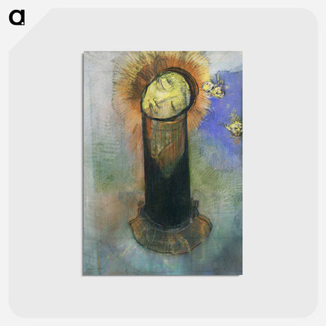 アートポストカード-The Head of John the Baptist, on a Pillar - オディロン ルドン Postcard.