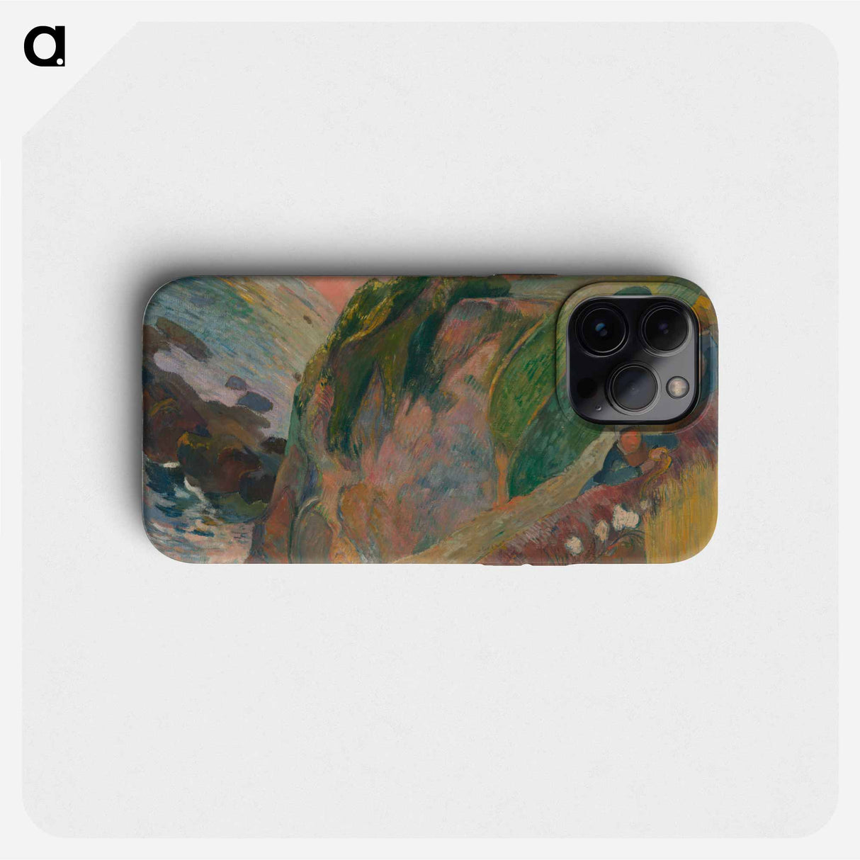 Rim of the cliff which drops off to the Plage Porguerrec - ポール ゴーギャン Phone Case.