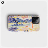 The port of Saint-Tropez with the destroyer Midi de la France - Paul Signac Phone Case.