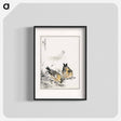 アートポスター-Small Japanese Greenfinch and Shepherd's Purse
 - 鳥類図鑑 Poster.