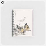 アートメモ帳-Small Japanese Greenfinch and Shepherd's Purse
 - 鳥類図鑑 Memo.